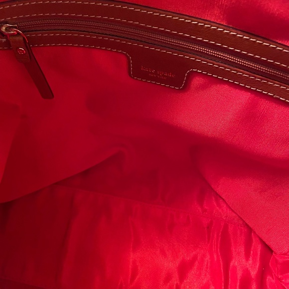 VTG Y2K KATE SPADE MONOGRAM STRIPED HOBO SHOULDER CANVAS OFFICE BAG - Picture 9 of 10